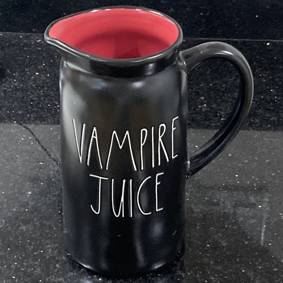 Rae Dunn Artisan Collection By Magenta Vampire Juice Halloween Black Pitcher - Picture 2 of 6